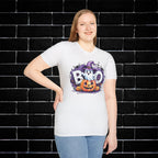 Halloween Ghost & Pumpkin T-Shirt, Unisex Tee for Halloween Parties, Festive Fall Apparel, Boo Graphic Shirt, Spooky Season Clothing