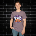 Halloween Ghost & Pumpkin T-Shirt, Unisex Tee for Halloween Parties, Festive Fall Apparel, Boo Graphic Shirt, Spooky Season Clothing