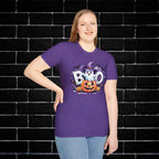 Halloween Ghost & Pumpkin T-Shirt, Unisex Tee for Halloween Parties, Festive Fall Apparel, Boo Graphic Shirt, Spooky Season Clothing