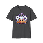 Halloween Ghost & Pumpkin T-Shirt, Unisex Tee for Halloween Parties, Festive Fall Apparel, Boo Graphic Shirt, Spooky Season Clothing