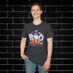 Halloween Ghost & Pumpkin T-Shirt, Unisex Tee for Halloween Parties, Festive Fall Apparel, Boo Graphic Shirt, Spooky Season Clothing