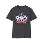 Halloween Ghost & Pumpkin T-Shirt, Unisex Tee for Halloween Parties, Festive Fall Apparel, Boo Graphic Shirt, Spooky Season Clothing