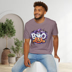 Halloween Ghost & Pumpkin T-Shirt, Unisex Tee for Halloween Parties, Festive Fall Apparel, Boo Graphic Shirt, Spooky Season Clothing