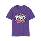 Halloween Ghost & Pumpkin T-Shirt, Unisex Tee for Halloween Parties, Festive Fall Apparel, Boo Graphic Shirt, Spooky Season Clothing