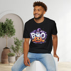 Halloween Ghost & Pumpkin T-Shirt, Unisex Tee for Halloween Parties, Festive Fall Apparel, Boo Graphic Shirt, Spooky Season Clothing